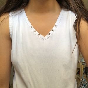 Vintage Cropped White Tank